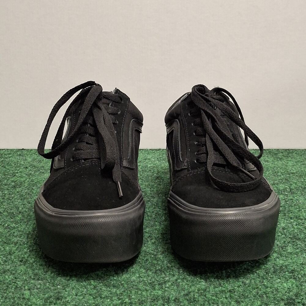 Vans Old Skool Stackform Shoes Womens Size 7.5 Triple Black Suede Casual Comfort - Picture 5 of 10
